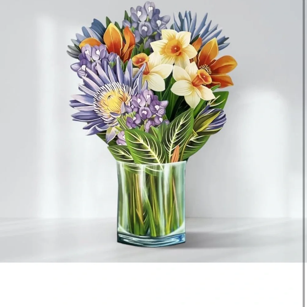 X6 Six Pop-up Flower Bouquet Greeting Cards  Card FreshCut LovePop Birthday